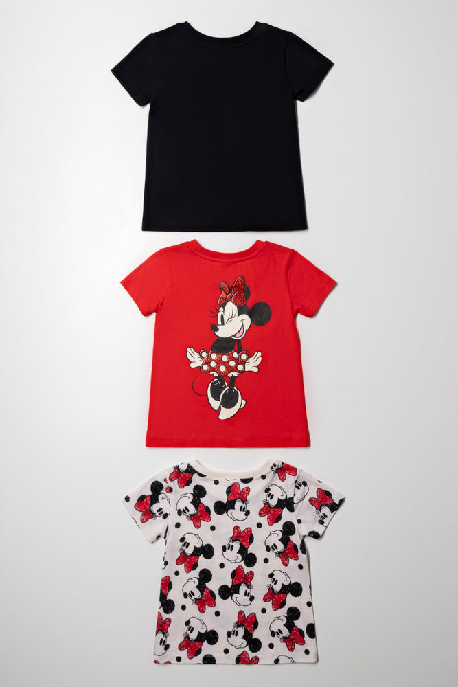 Minnie Mouse 3 Pack Tshirt Black (4)