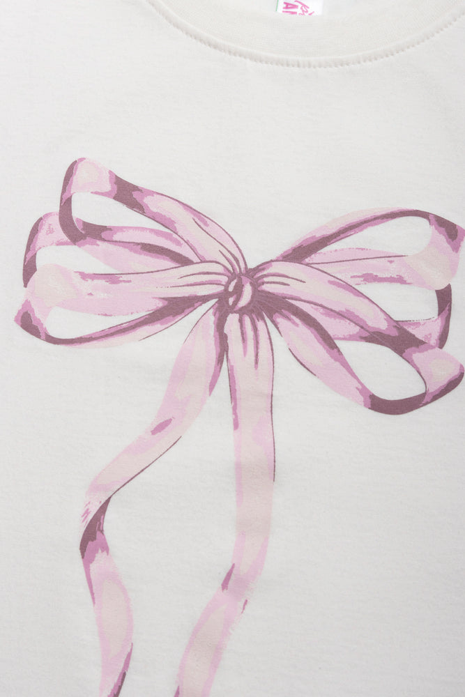 Side Tie Tee Pink Bow