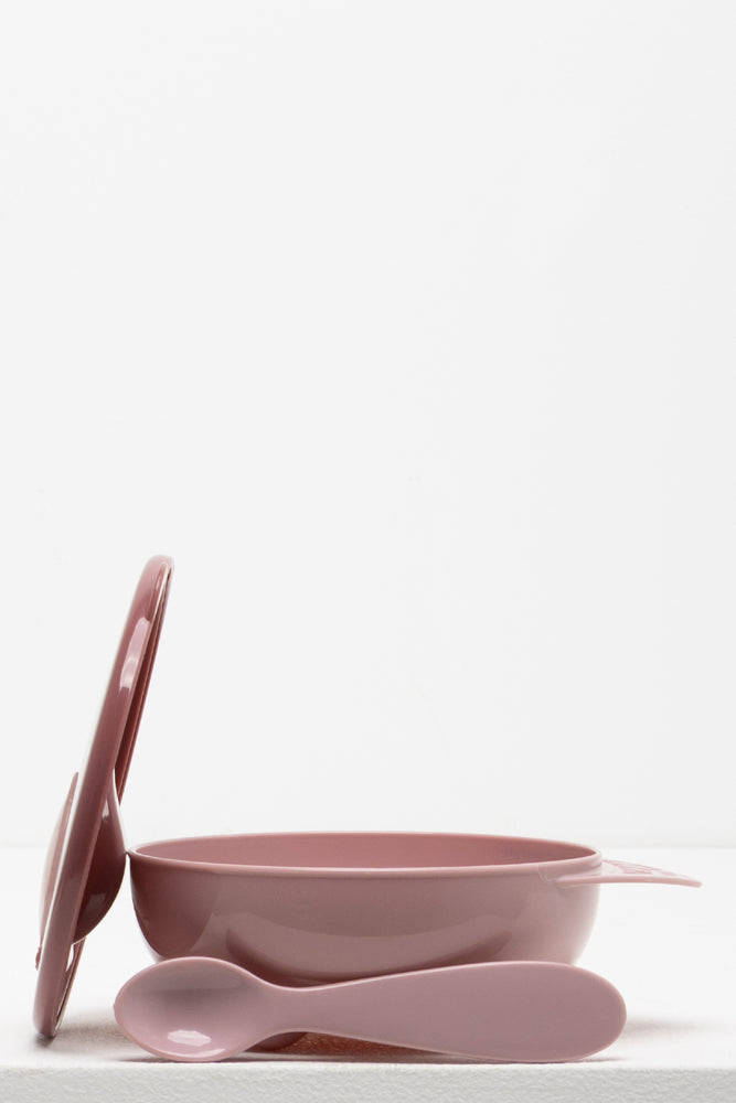 Abc Bowl With Spoon Dusty Pink