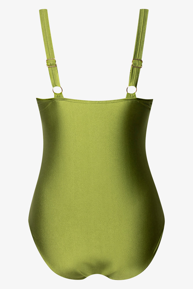 Plunge Neckline Swimsuit Green