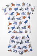 Dino Short Sleeve Pyjamas White (3)