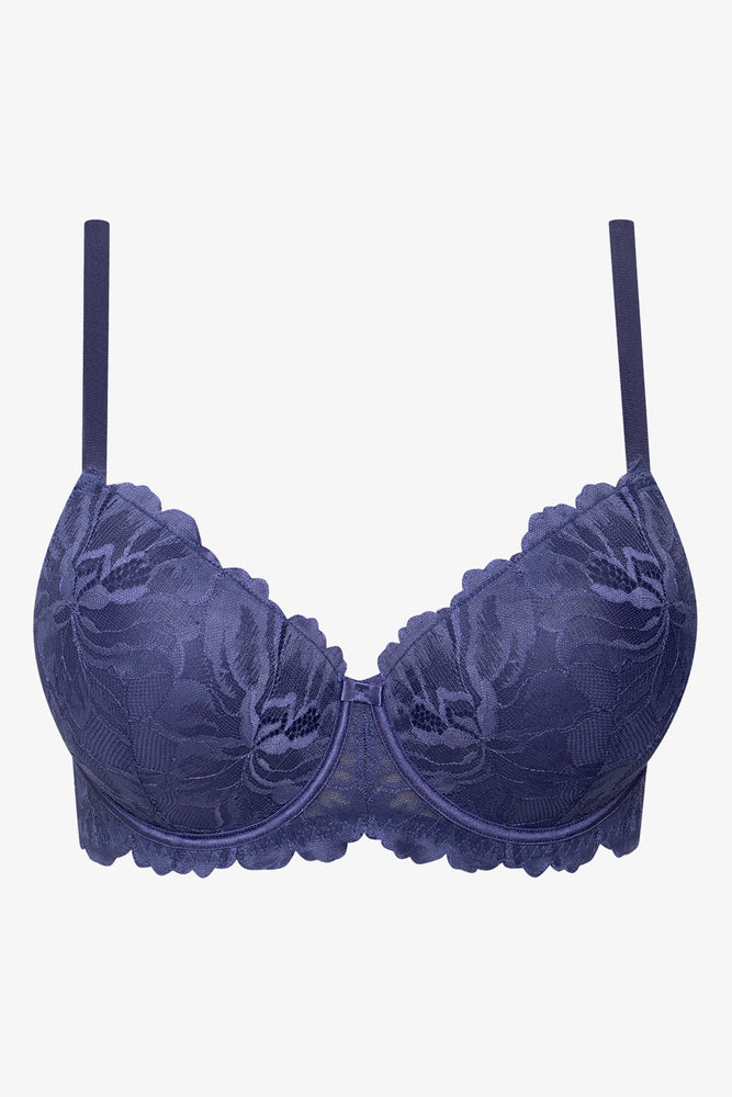 Plus Size 2 Pack Summer Lace Balconette Bras Navy And Natural