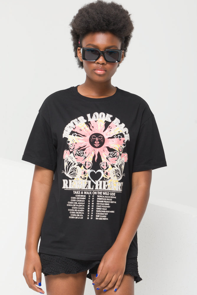 Oversized Graphic Tees Black