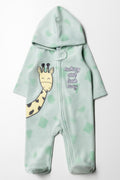 Giraffe Microfleece Baby-grow Green