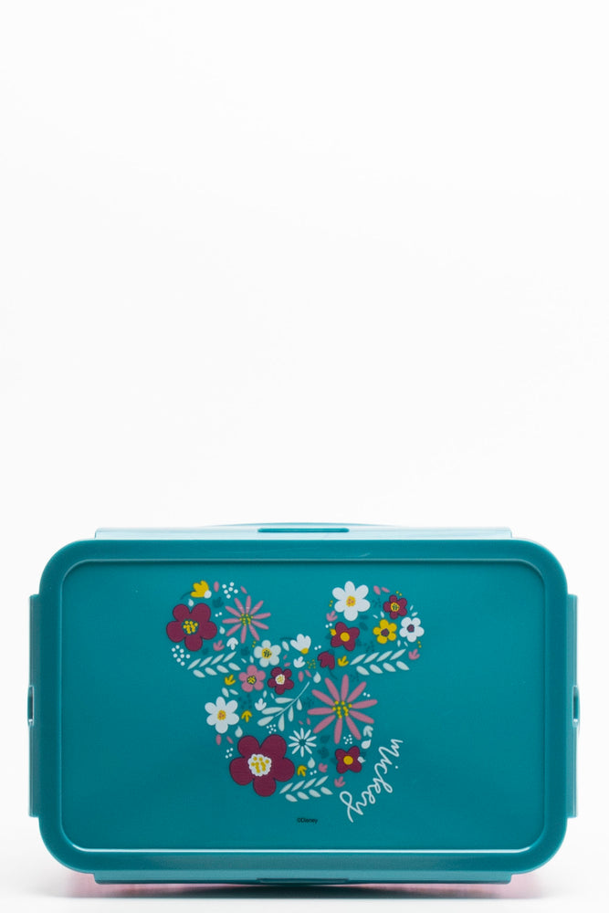 Mickey Rectangular Clip Lunchbox Light Blue