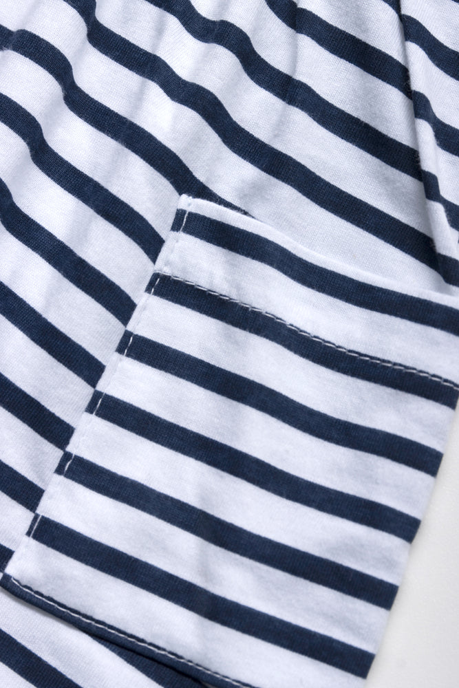 Pocket Dress Navy Stripes White