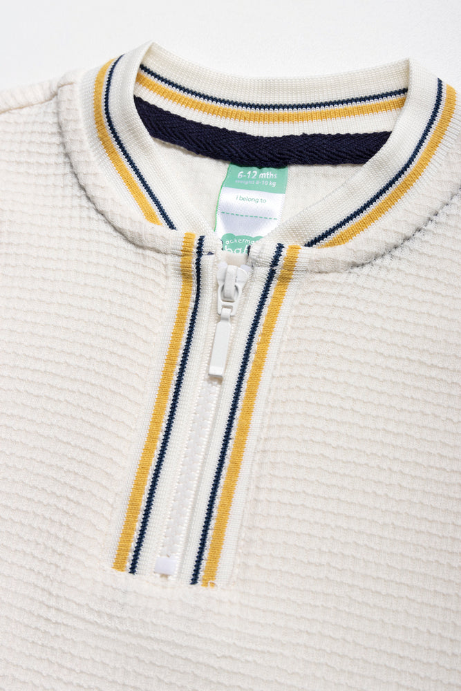 Zip Through Golfer Cream