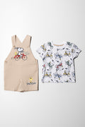 Snoopy Dungaree Set Natural (4)