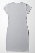 Bodycon Sleeved Dress Grey (2)