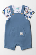 Waffle Dungaree Blue