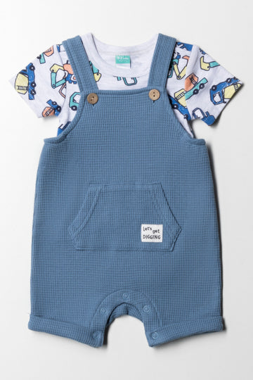 Waffle Dungaree Blue