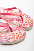 Leaf Print Flip Flop Pink (2)