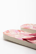 Leaf Print Flip Flop Pink (3)