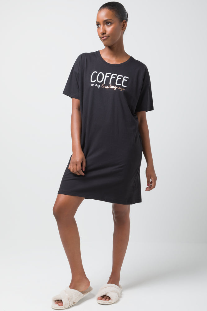 Coffee Sleepshirt Black