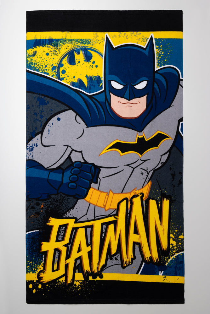 Batman Beach Towel Dark Grey