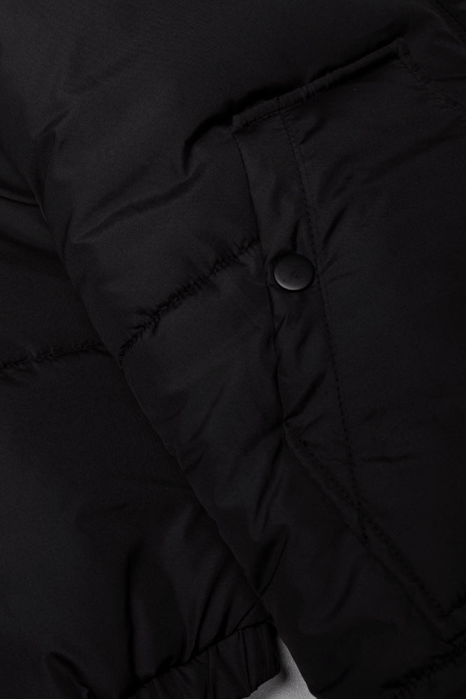 Hooded Long Puffer Jacket Black