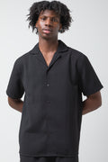 Textured Short Sleeve Shirt Black