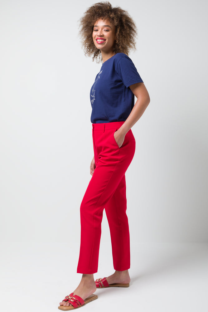 Slim Leg Pants Red (2)