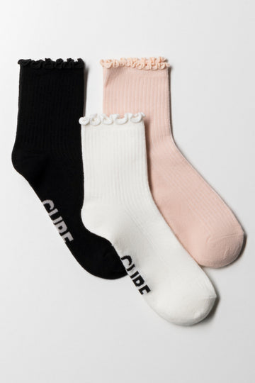 3 Pack socks mid calf assorted