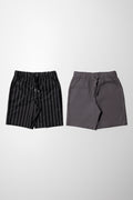 2 Pack Stripe Shorts Black And Dark Grey