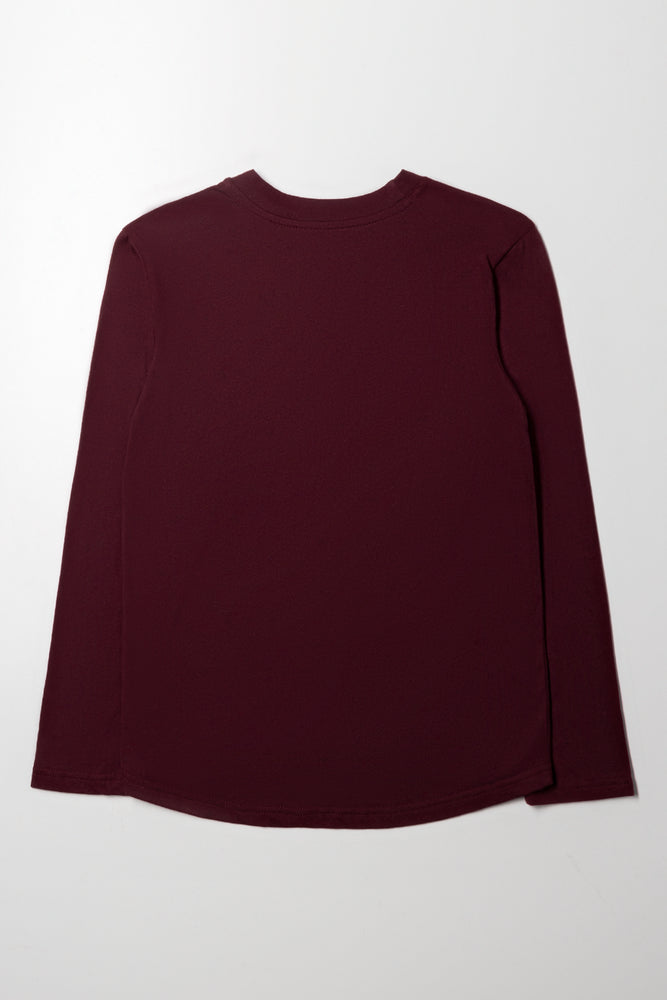 Long Sleeve T-Shirt Burgundy (2)