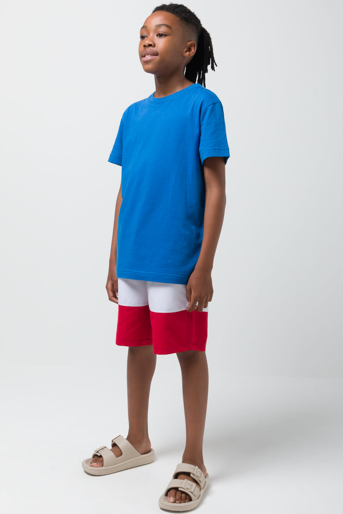 Crew Neck Short Sleeve T-Shirt Blue