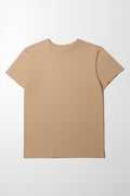 Crew Neck Short Sleeve T-Shirt Natural