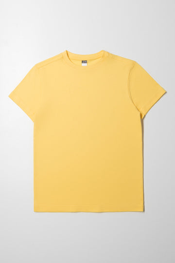 Crew Neck Short Sleeve T-Shirt Yellow