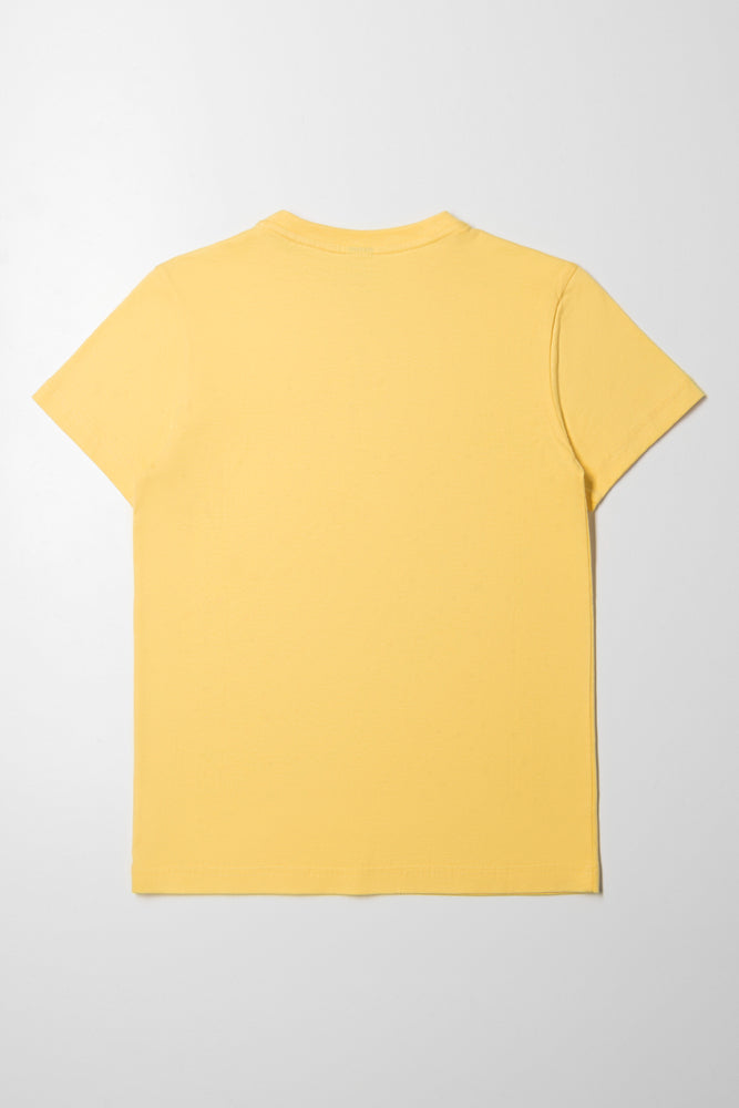 Crew Neck Short Sleeve T-Shirt Yellow (2)