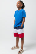 Colourblock Swim Short Navy And Red (2)