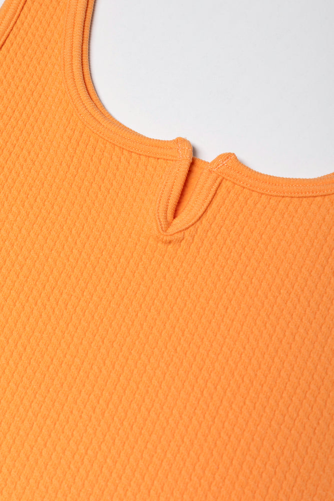 Seamless Textured Knotch Vest Orange (1)