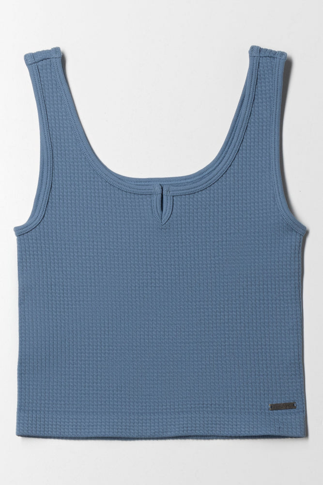 Seamless Textured Knotch Vest Blue