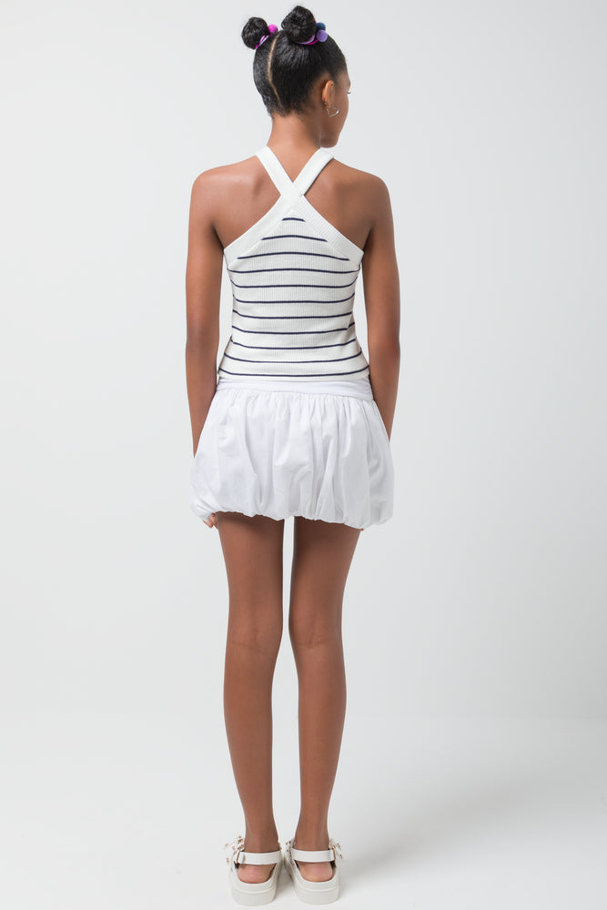 Stripe Cross Over Top White (2)