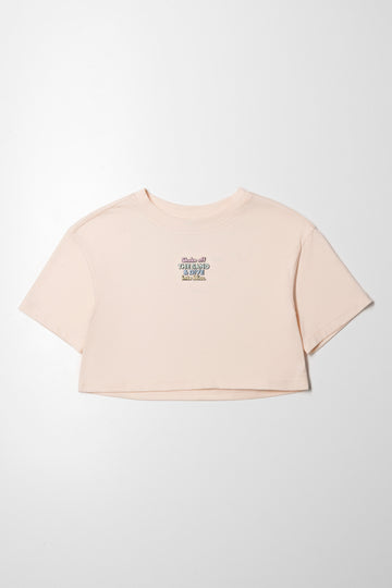 Short Sleeve Boxy T-Shirt Peach