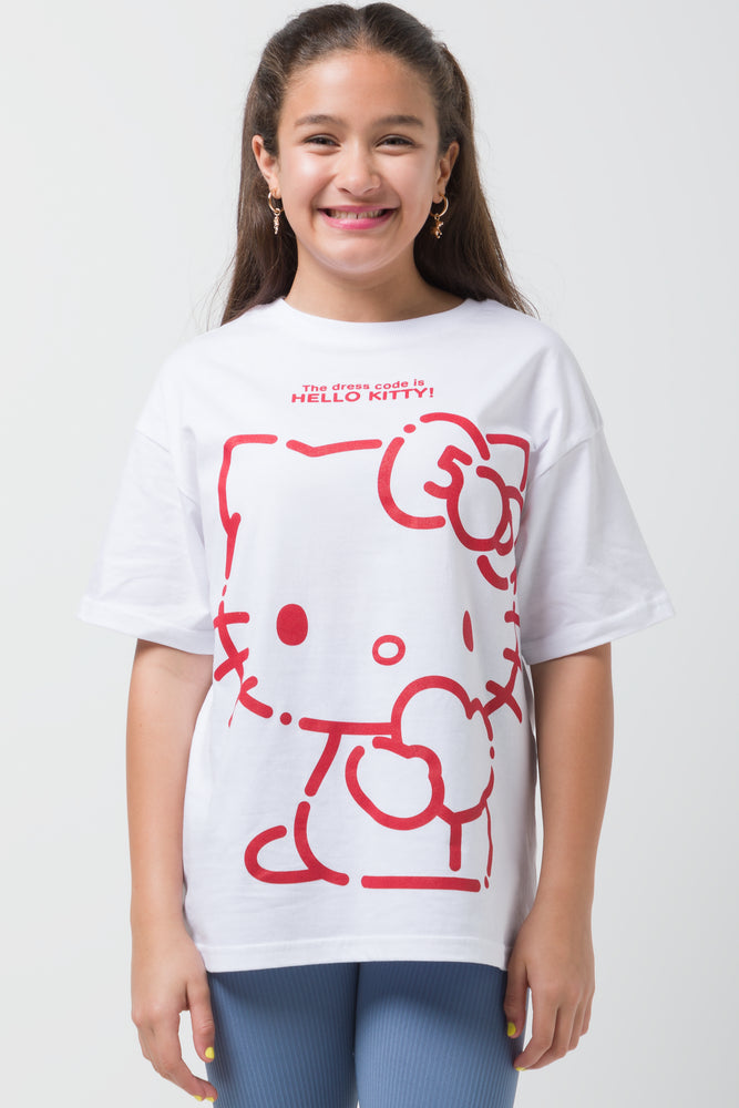 Hello Kitty Oversized T-Shirt White