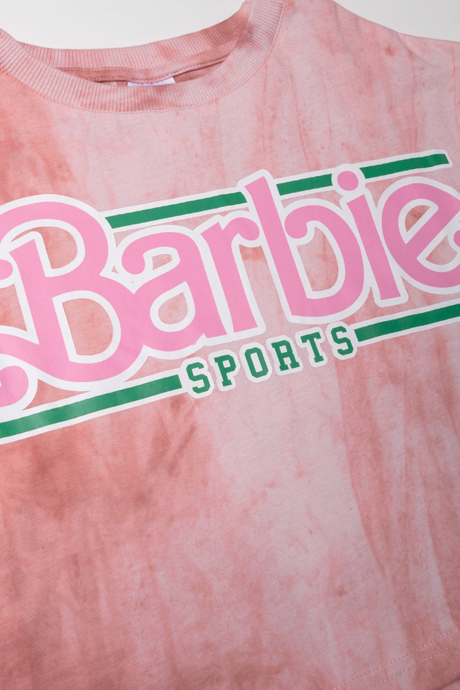 Barbie Cropped Boxy T-Shirt Pink