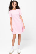 Rib Fit And Flare Dress Pink