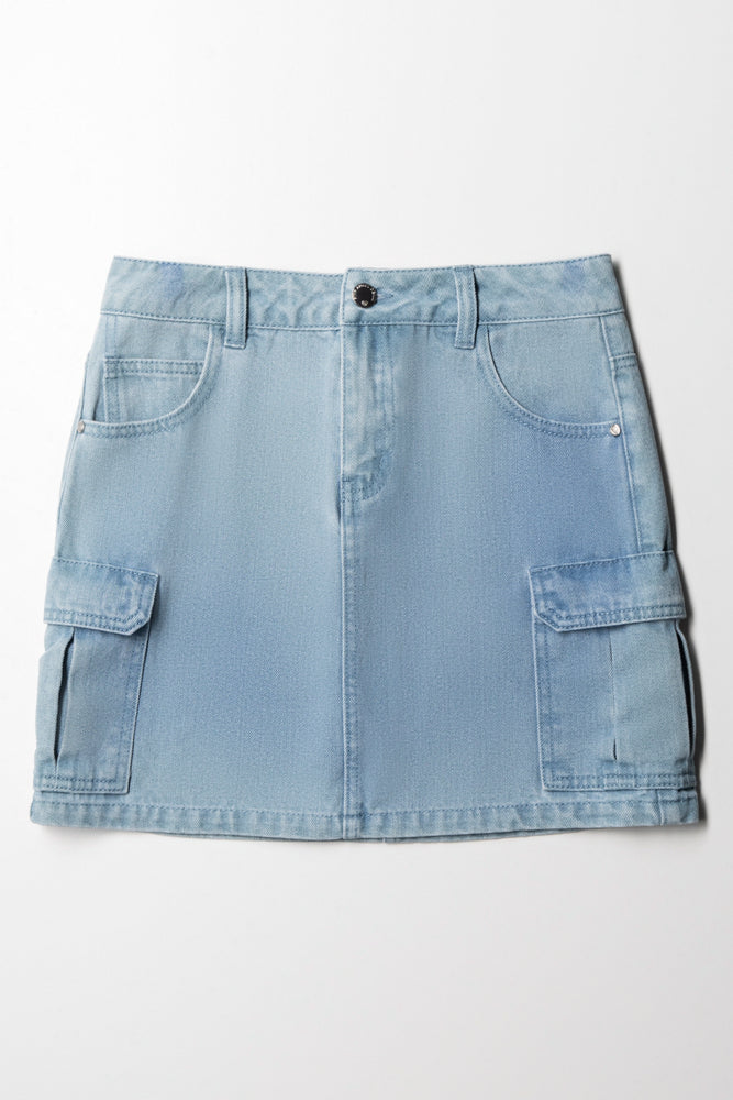 Cargo Mini Skirt Blue