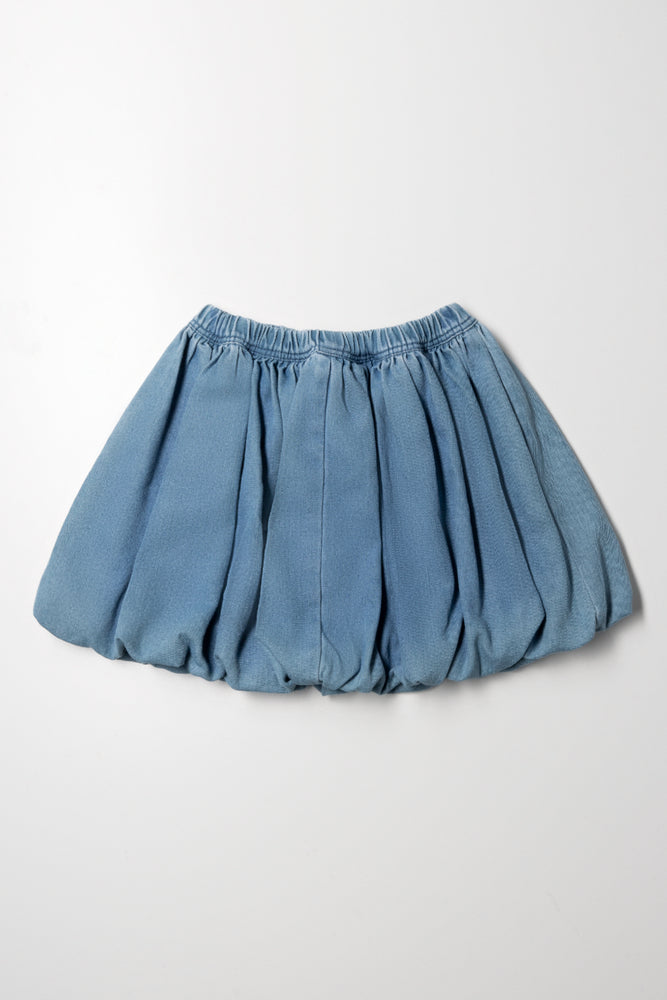 Denim Bubble Skirt Blue (2)