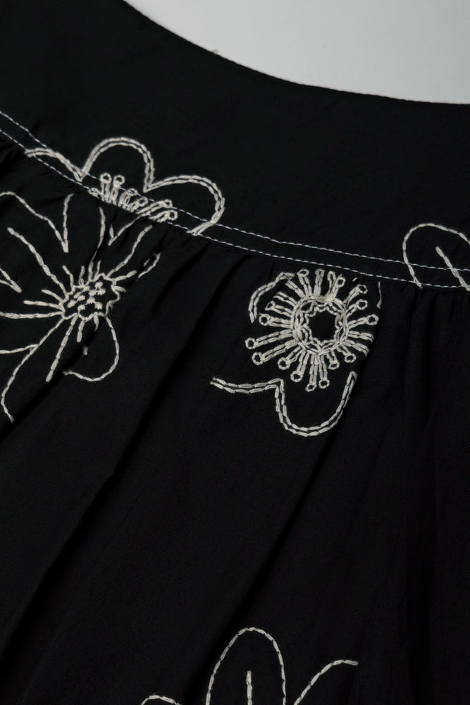 Embroidered Skort Black