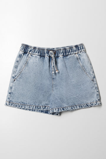 Denim Pull On Short Blue