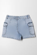 Denim Short With Pockets Blue (2)