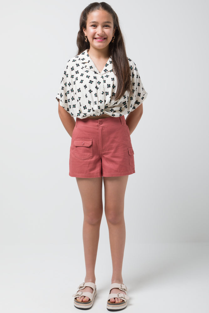 Cargo Pocket Shorts Coral