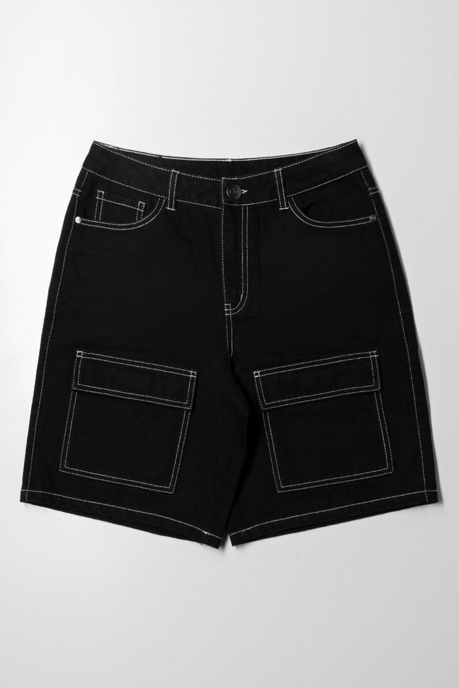 Bermuda Cargo Denim Short Black