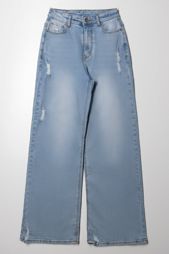 Wide Leg Denim Jean Blue