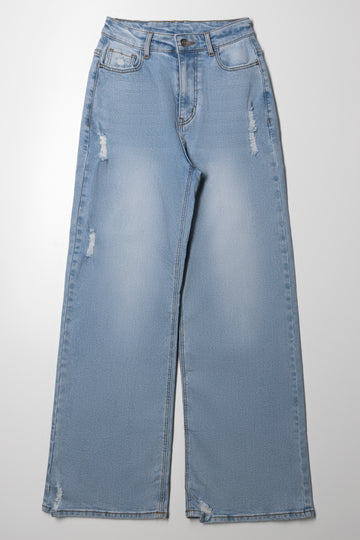 Wide Leg Denim Jean Blue