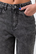 Straight Leg Denim Jeans Black (4)