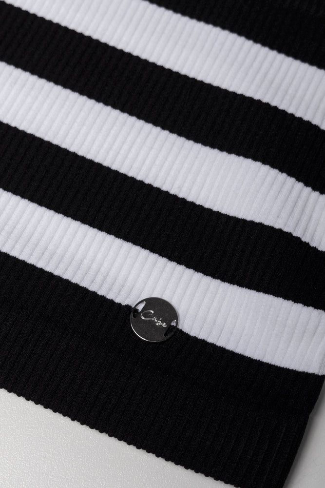 Stripe Seamless Tube Top Black And White