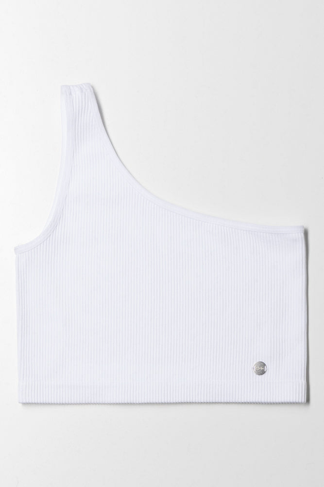 Seamless Asymmetrical Top White