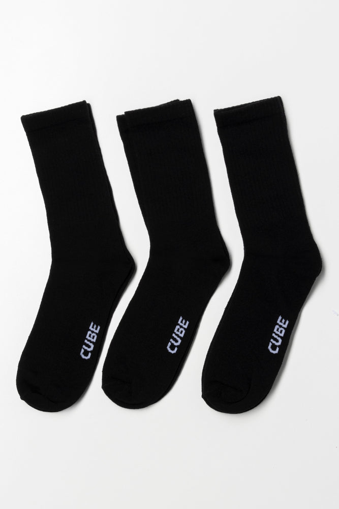 3 Pack Anklet Socks Black